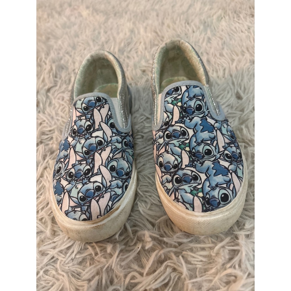 Disney Ground‎ Up Lilo & Stitch Kids Blue Glitter Slip On Sneakers Size 3